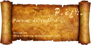 Parrag Árpád névjegykártya