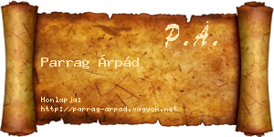 Parrag Árpád névjegykártya