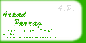 arpad parrag business card